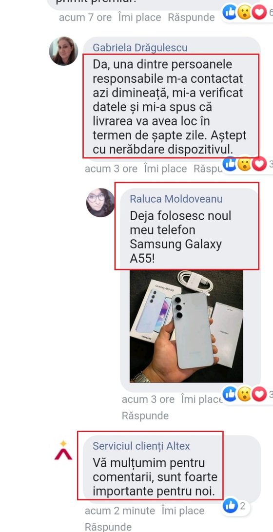 Comentarii false de la profiluri și boți