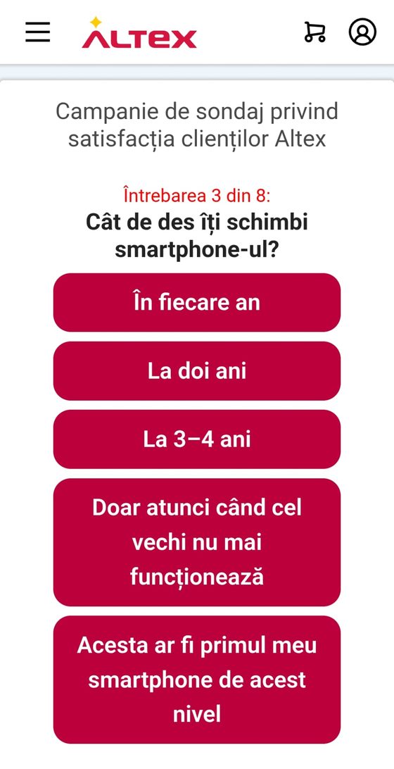Chestionar care cere datele de card