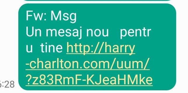 SMS cu link malițios
